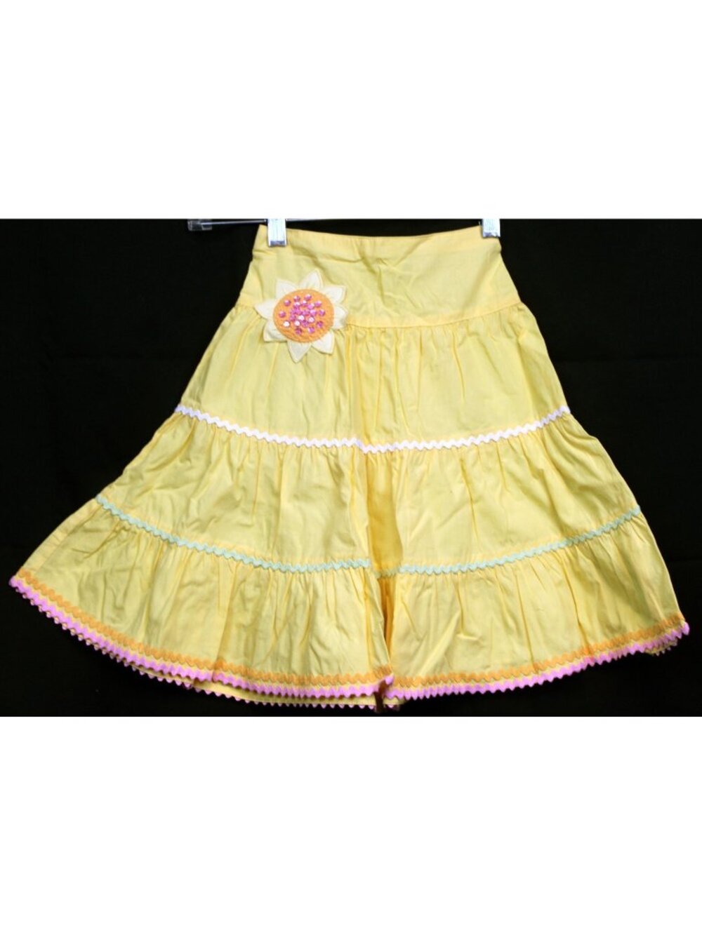 2007 Gymboree Sunflower Fields Yellow Tiered Swing Skirt sz 5 Country Barn Dance